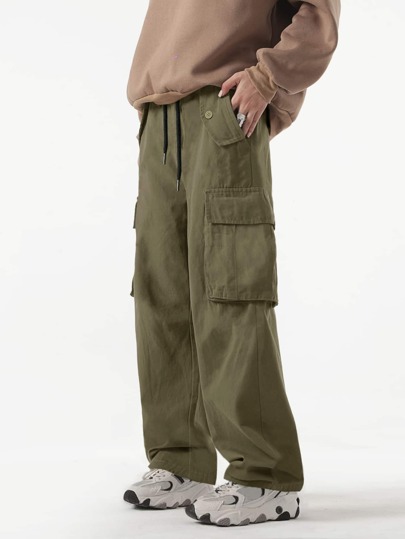 ROMWE UNISEX 1 peça Calças cargo Cintura com cordão