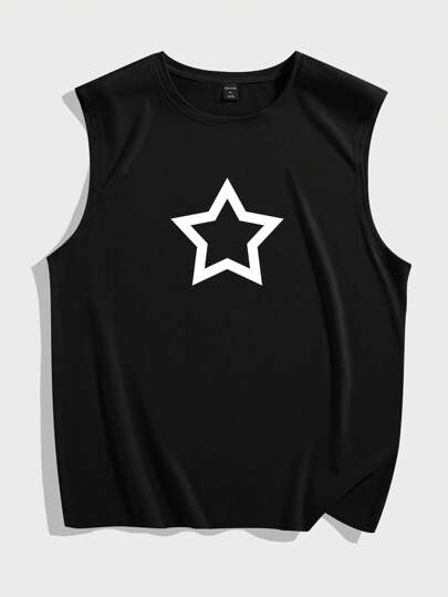 ROMWE Academia Top De Tanque De Masculino Com Estampa De Estrela