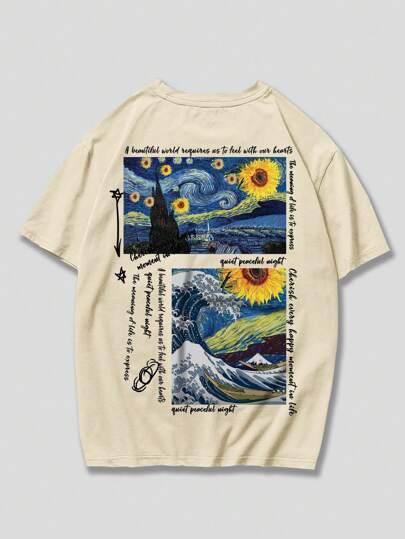 ROMWE Street Life Camiseta Gráfica Com Slogan Para Homens