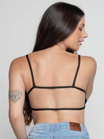 Top Cropped Regata sem Costas Estilo Gringa Dyeu