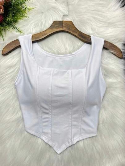 Top Cropped Estilo Corset Feminino