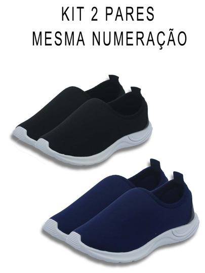 Kit 2 Tênis Calce Fácil Infantil Meia Macio