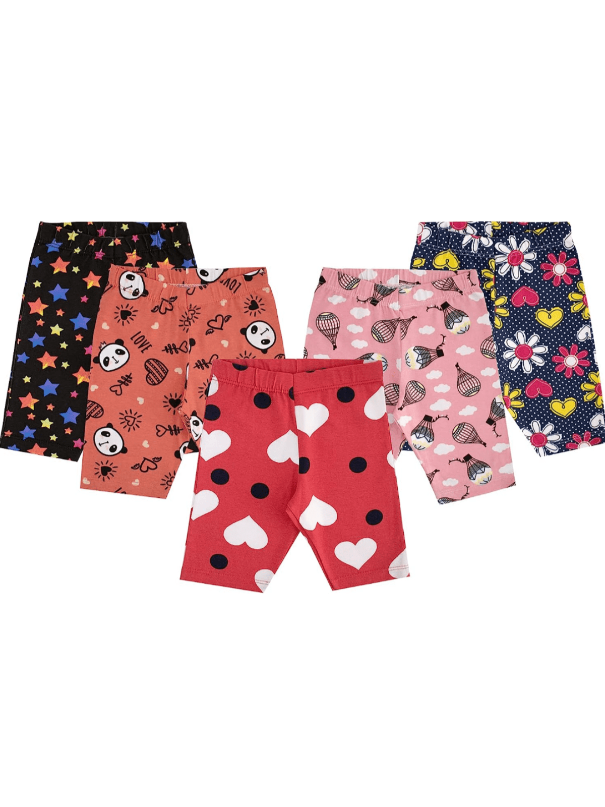 Kit 3 short bermuda ciclista Infantil Menina Verão Estampas sortidas