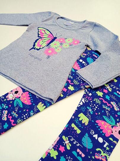 Combo 6 Peças Meia Estação Menina Conjunto Infantil Feminino 3 Legging + 3 Blusa