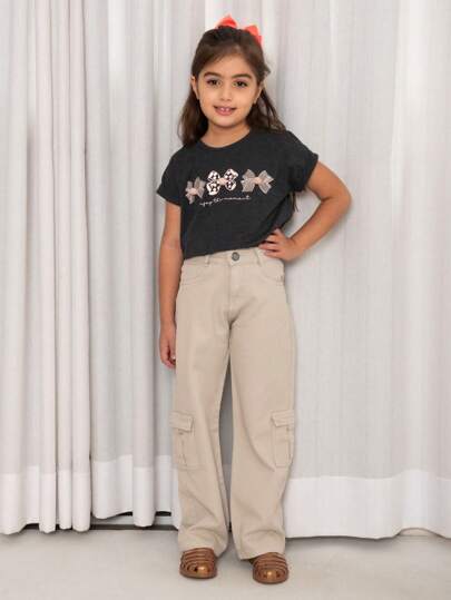 Calça Wide Leg Juvenil Cargo