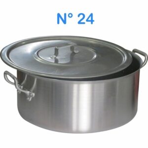 Caçarola de Alumínio N° 24 Linha Hotel 5 Litros Profissional para Preparo de Refeições Arroz Massas Macarrão Restaurantes Fervuras Panela