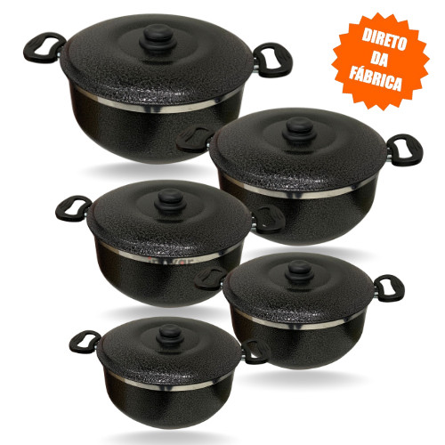 Jogo de Panela Conjunto de Caçarola Kit Craqueado, Qualidade Total