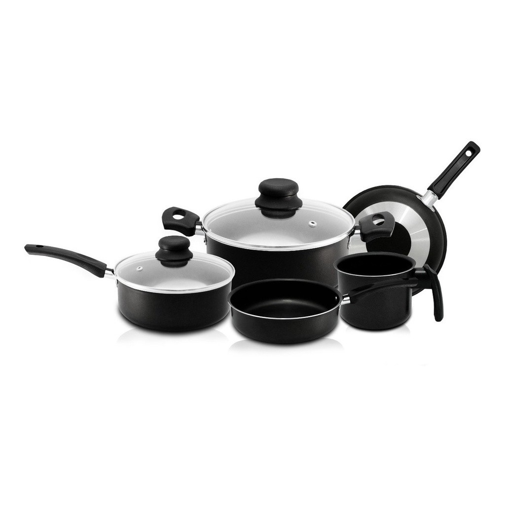 Conjunto De Panelas Teflon Preto 5 Peças