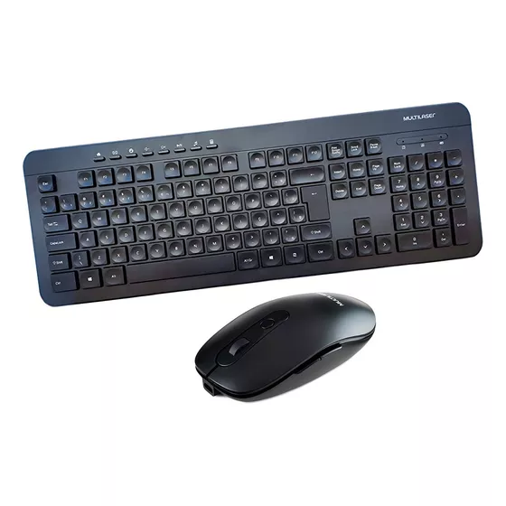 Teclado Mouse Sem Fio Bateria Recarregável Usb Multi Tc250 Cor do mouse Preto Cor do teclado Preto