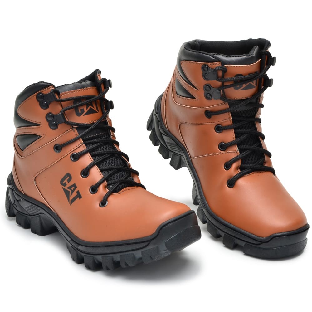 Bota Coturno CAT Arizona Casual Caramelo couro Ecológico