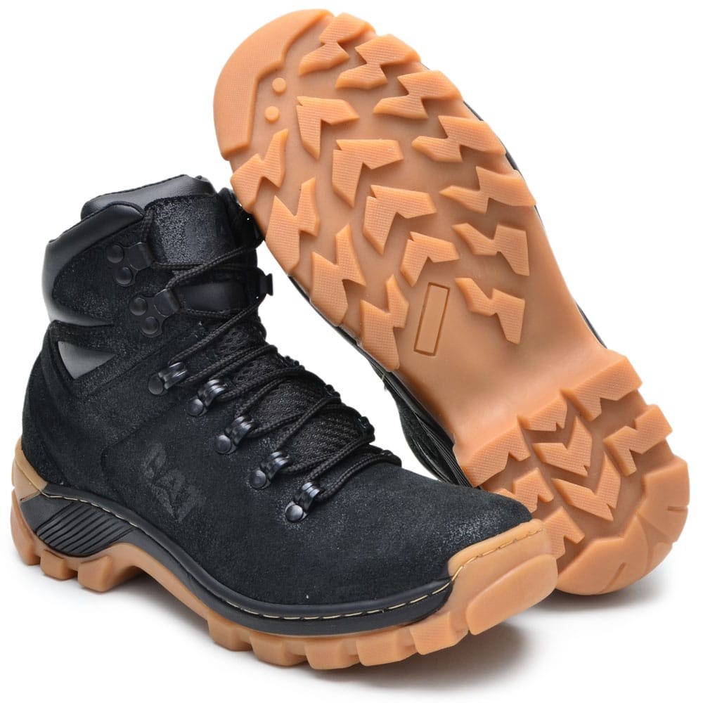 Bota Cano Alto Arizona Preto couro Legitimo CAT