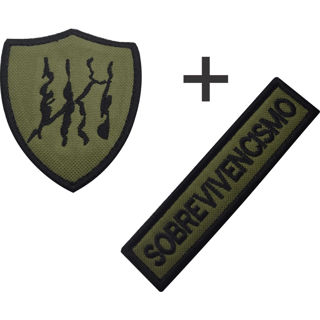 Kit Patch Sobrevivencialismo Bordado 8x8cm C/velcro – Ponto militar