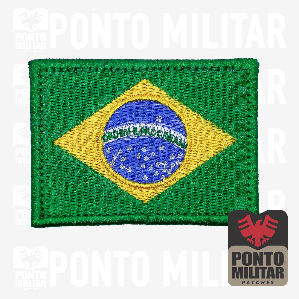 Bandeira do Brasil Patch Bordado C/Velcro 7x5cm – Ponto militar