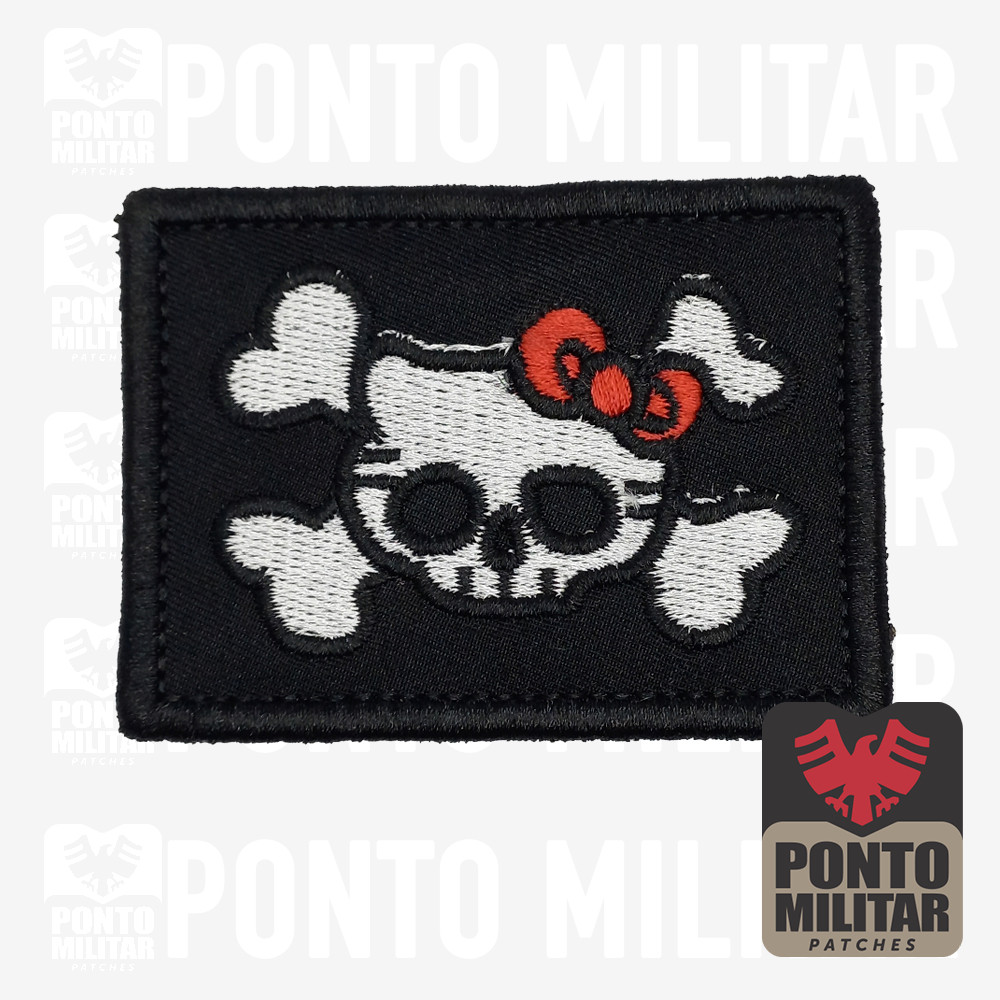 Caveira Hello Kitty Patch Bordado – Ponto Militar