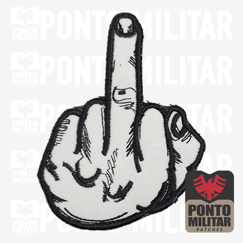 Divertido Sinal Com A Mão Dedo do meio Patch Bordado – Ponto Militar