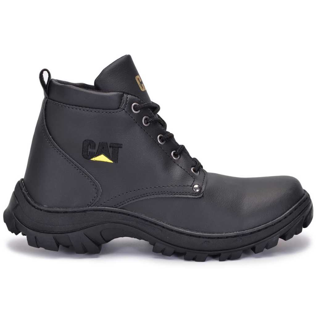 Bota Coturno Caterpillar Casual Preto Couro Ecológico 10