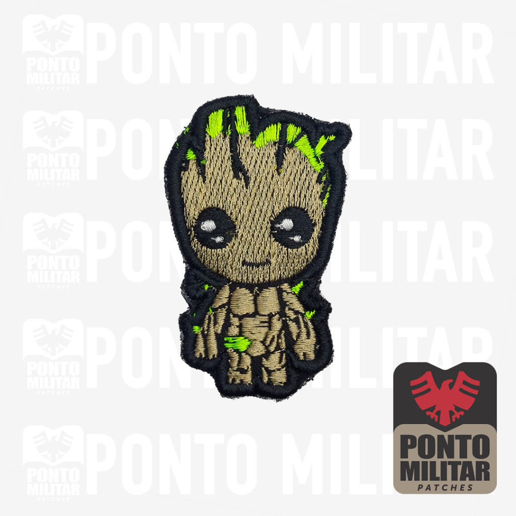Eu Sou Grott -Baby Grott Patch Bordado – Ponto Militar