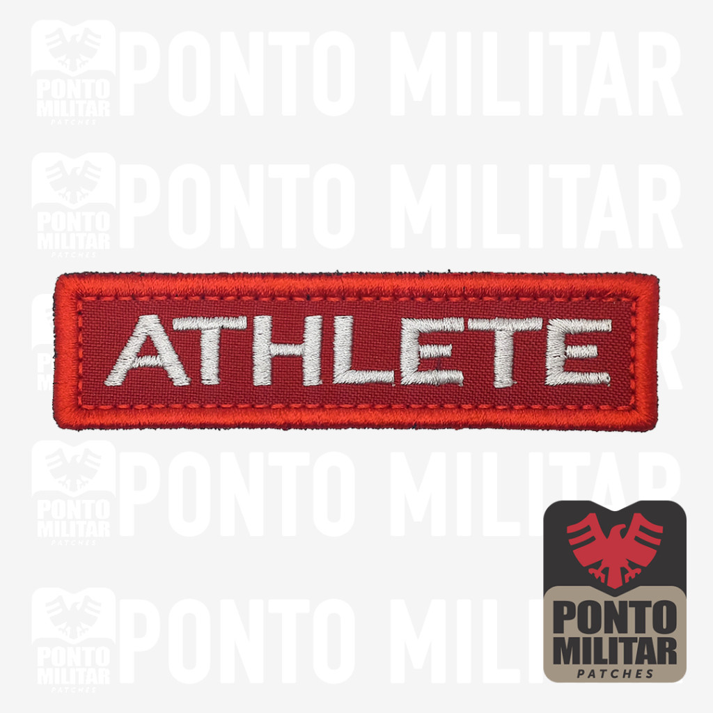 Patch Emblema Athlete ou Atleta Bordado Tarjeta com Velcro para Airsoft Paintball – Ponto Militar