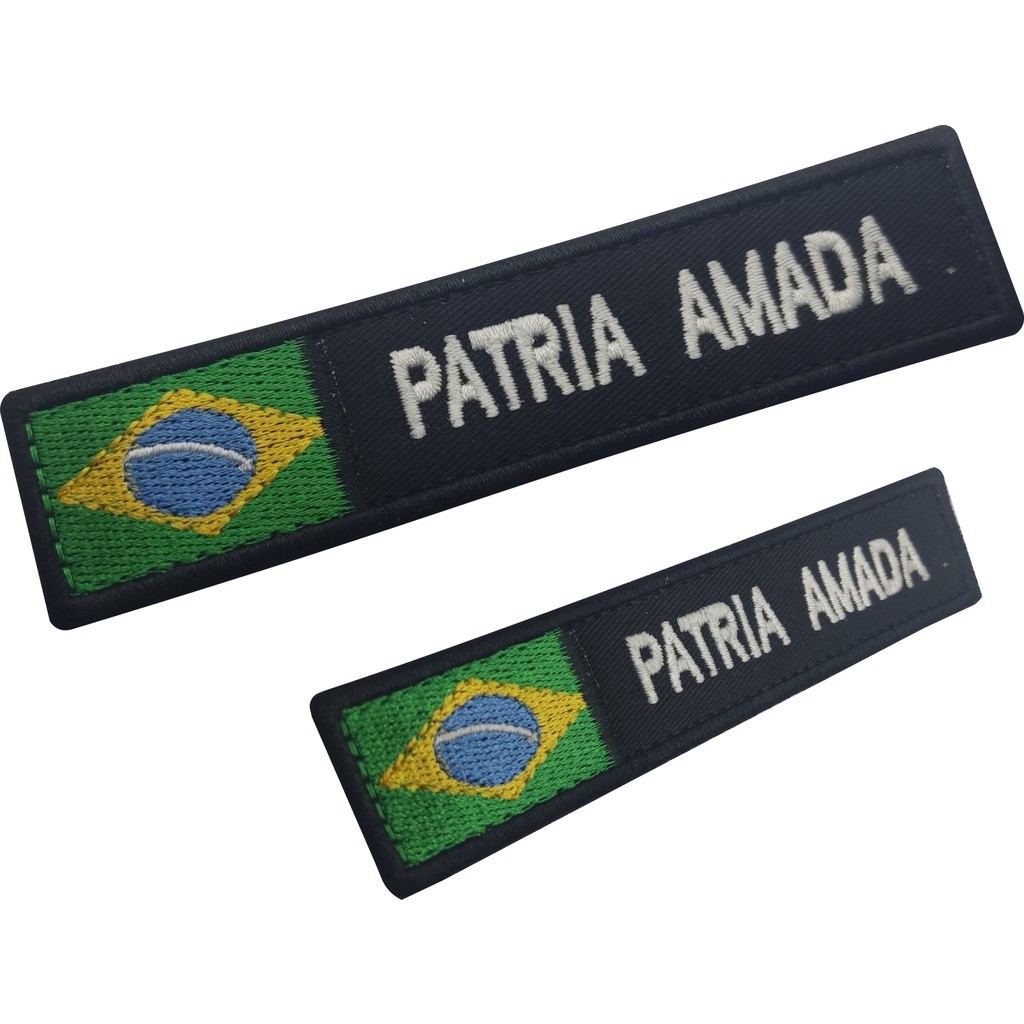 Patch Tarja Pátria Amada Bordado C/velcro – Ponto militar