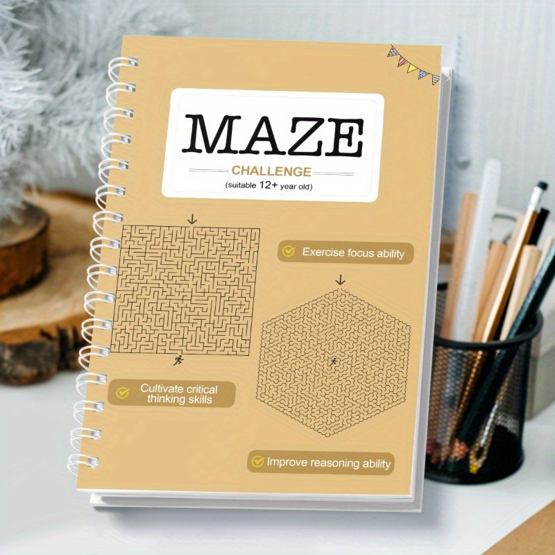 1pc Desafio Labirinto Livro de Quebra-Cabeças para Adolescentes e Adultos 14+, Estimulantes Desafios Mentais para Aumentar Habilidades Cognitivas, Melhorar Foco e Raciocínio, por ZHIDIAN INTERNATIONAL, com Idioma Inglês, para Lançamento em Maio de 2024