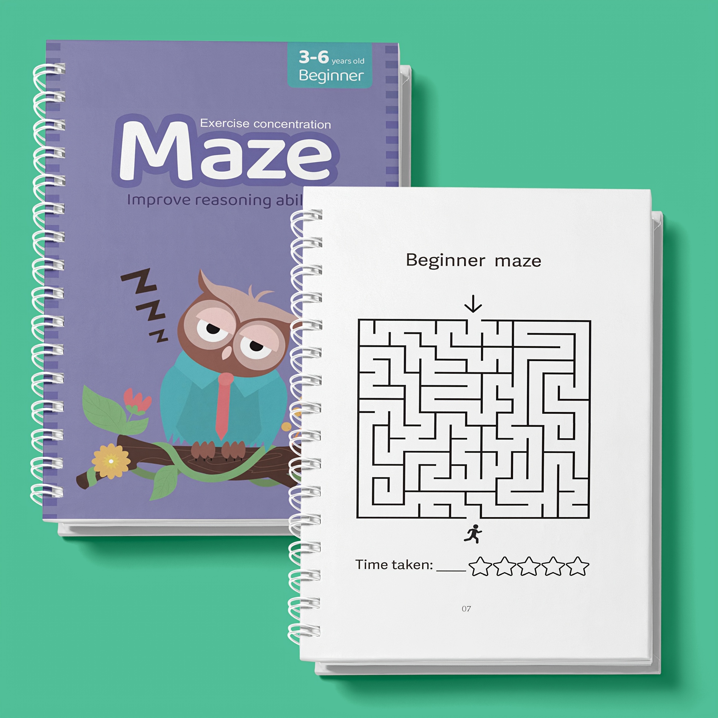 Livro de quebra-cabeças Maze: Livro de quebra-cabeças educativos interativos para jovens e adolescentes, melhora a concentração e as habilidades de resolução de problemas, divertido livro de atividades educativas com ilustrações de animais, papel debruçado, livro educativo para jovens | Livro interativo | Design de labirinto ilustrado