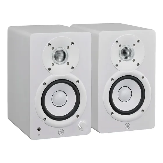 Par Monitor Estúdio Near Field Yamaha Hs4 Bass Reflex 2 Vias Cor Branco